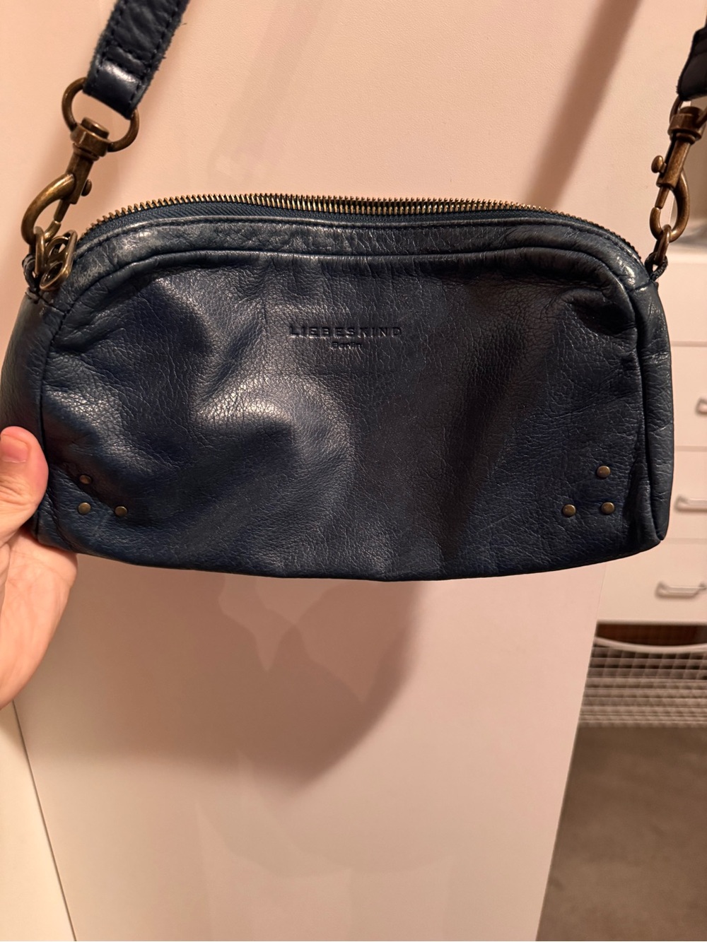 Liebeskind Navy Blue Leather Crossbody Bag
